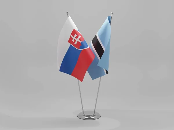 Botswana Drapeaux Coopération Slovaquie Fond Blanc Render — Photo