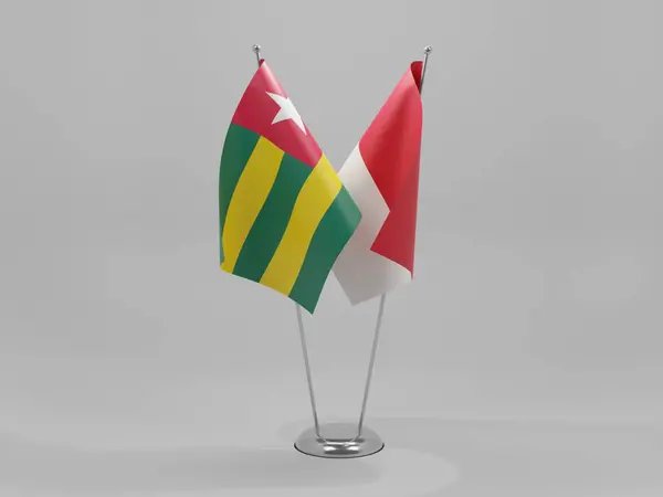 Σημαίες Συνεργασίας Μονακό Τόγκο Λευκό Φόντο Render — Φωτογραφία Αρχείου