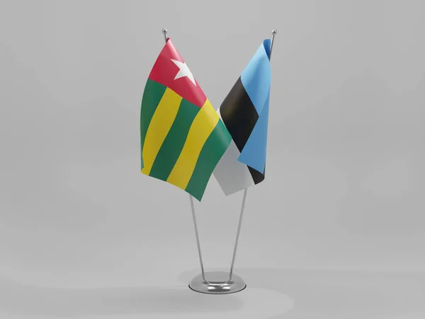 Εσθονία Τόγκο Συνεργασία Σημαίες Λευκό Φόντο Render — Φωτογραφία Αρχείου