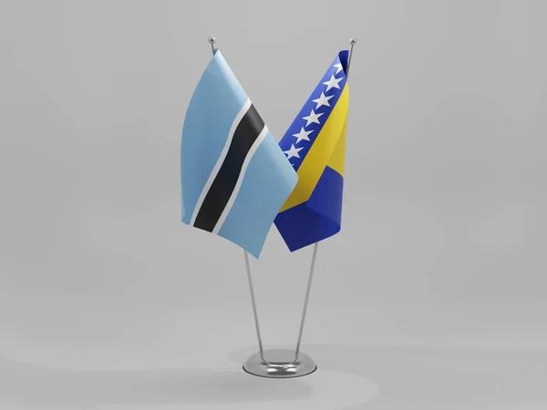 Bosznia Hercegovina Botswana Együttműködési Zászlók Fehér Háttér Render — Stock Fotó