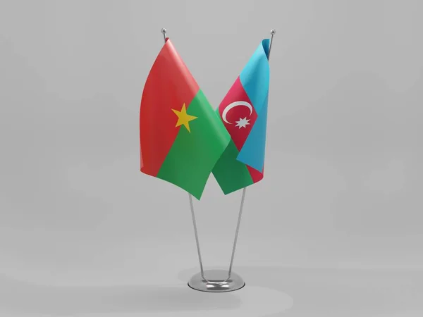 Azerbaijão Bandeiras Cooperação Burkina Faso Fundo Branco Render — Fotografia de Stock