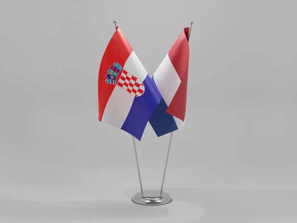 Netherlands Croatia Cooperation Flags White Background Render — стокове фото