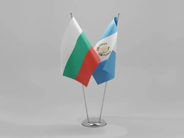 Guatemala Bulgarien Kooperationsfahnen Weißer Hintergrund Render — Stockfoto