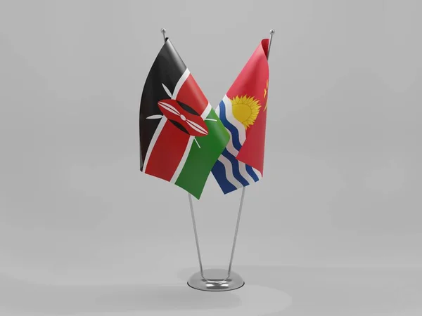Kiribati - Kenya Cooperation Flags, White Background - 3D Render