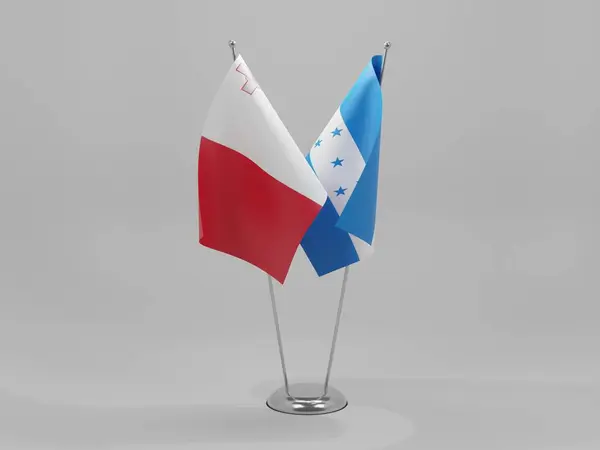Honduras Maltas Samarbetsflaggor Vit Bakgrund Render — Stockfoto