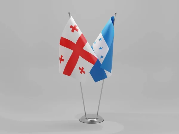 Honduras Georgië Samenwerkingsvlaggen Witte Achtergrond Render — Stockfoto