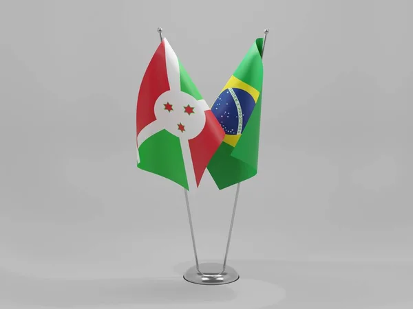 Бразилия Бурунди Флаги Сотрудничества Белый Фон Рендер — стоковое фото