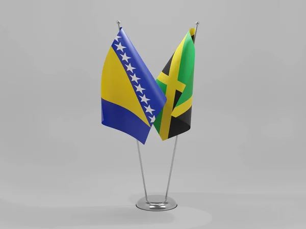 Jamaica Боснія Герцеговина Співпраця Flags White Background Render — стокове фото