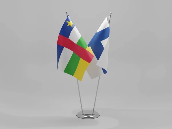 Finnland Zentralafrikanische Republik Kooperationsfahnen Weißer Hintergrund Render — Stockfoto