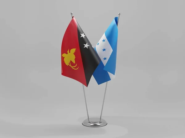 Σημαίες Συνεργασίας Ονδούρας Παπουασία Νέα Γουινέα Λευκό Φόντο Render — Φωτογραφία Αρχείου