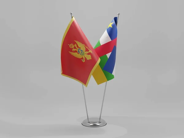Republika Środkowoafrykańska Czarnogóra Flagi Współpracy Białe Tło Render — Zdjęcie stockowe
