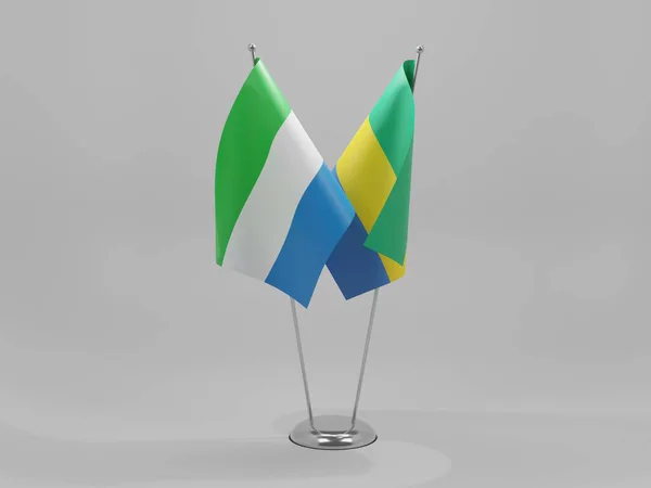 Gabun Sierra Leone Kooperationsfahnen Weißer Hintergrund Render — Stockfoto