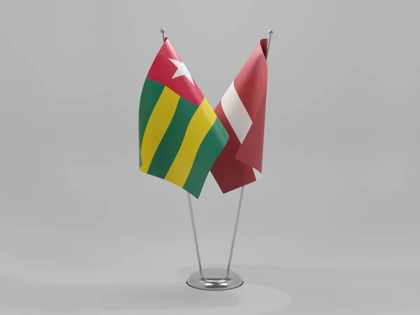 Lettonie Drapeaux Coopération Togolais Fond Blanc Render — Photo