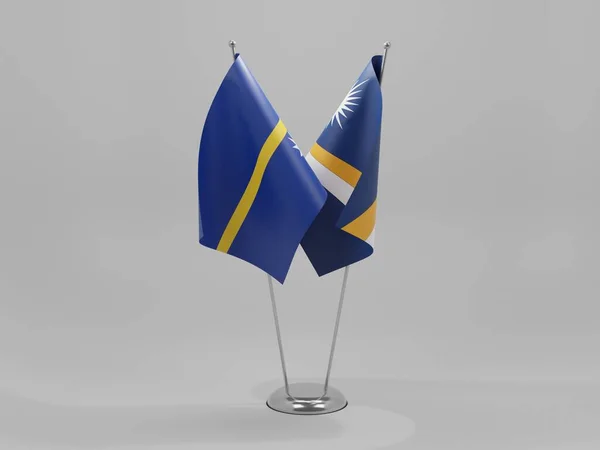 Marshall Islands Nauru Cooperation Flags White Background Render — Stock Photo, Image