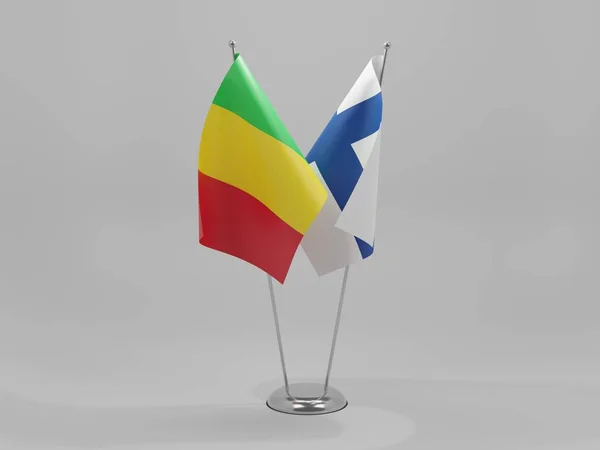 Finnland Mali Kooperationsfahnen Weißer Hintergrund Render — Stockfoto