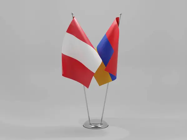 Armenia Перу Співпраця Flags White Background Render — стокове фото