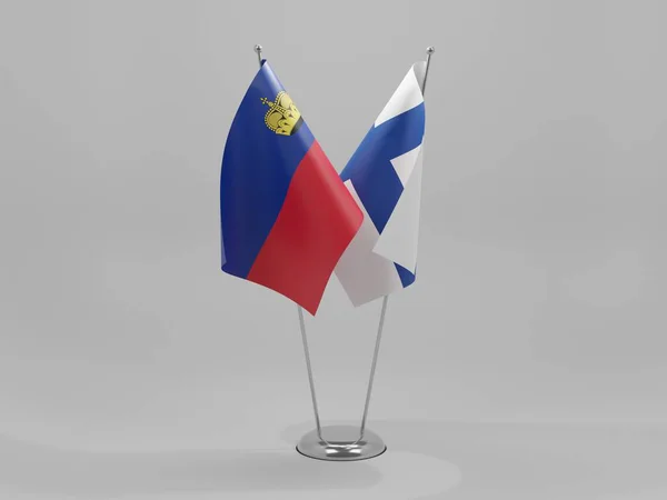 Finnland Liechtenstein Kooperationsflaggen Weißer Hintergrund Render — Stockfoto