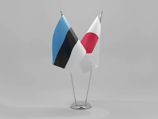 Ιαπωνία Estonia Cooperation Fags White Background Render — Φωτογραφία Αρχείου