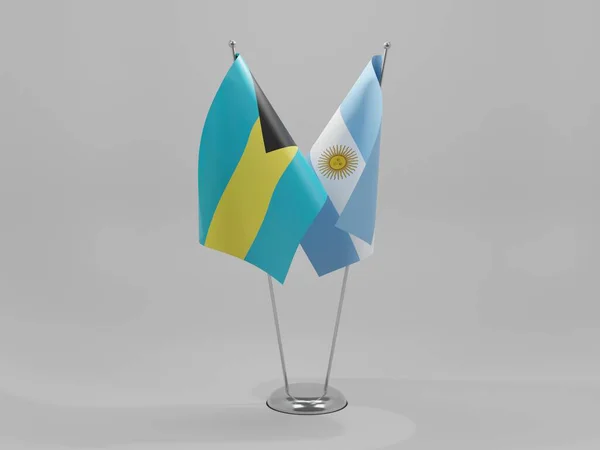 Banderas Cooperación Argentina Bahamas Fondo Blanco Render —  Fotos de Stock