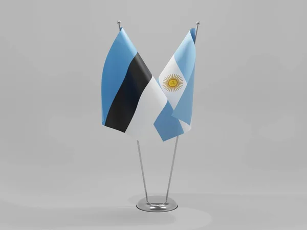 Argentina Estonia Cooperation Flags White Background Render — Stock Photo, Image