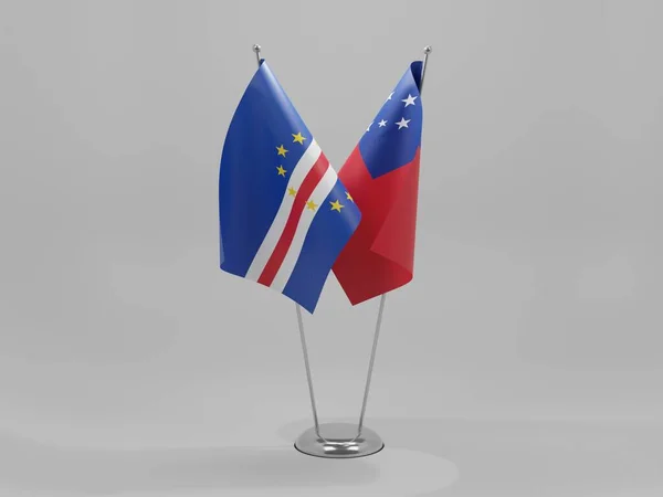 Samoa Kapverdische Kooperationsflaggen Weißer Hintergrund Render — Stockfoto
