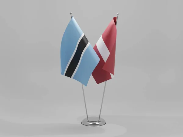 Λετονία Μποτσουάνα Σημαίες Συνεργασίας Λευκό Φόντο Render — Φωτογραφία Αρχείου