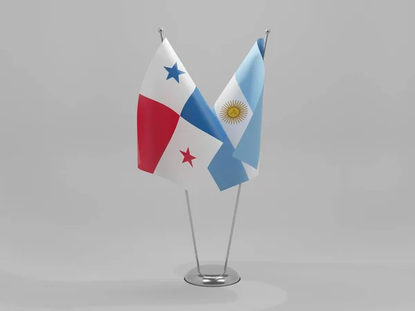 Argentina Panama Cooperation Flags White Background Render — Stock Photo, Image