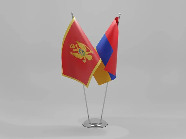 Armenia Montenegro Cooperation Flags White Background Render — Stock Photo, Image