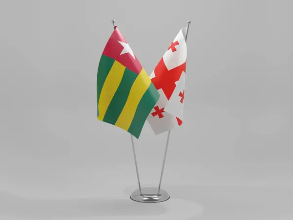 Géorgie Togo Drapeaux Coopération Fond Blanc Render — Photo