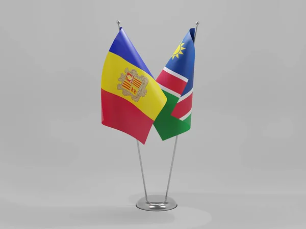 纳米比亚 安道尔合作旗 白色背景 3D渲染 — 图库照片
