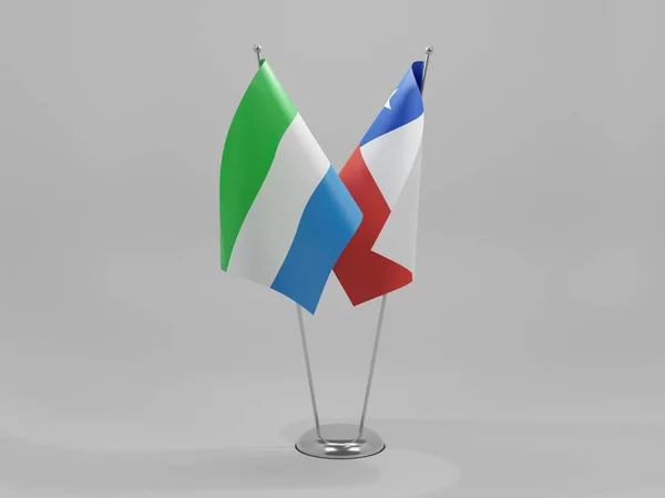 Chili Sierra Leone Drapeaux Coopération Fond Blanc Render — Photo