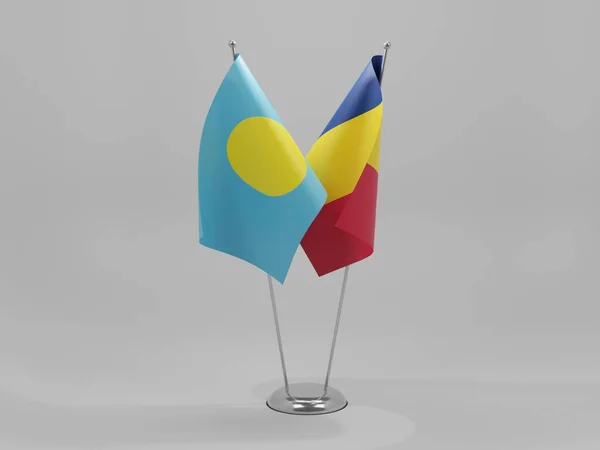 Chad Palau Cooperation Flags White Background Render — стокове фото
