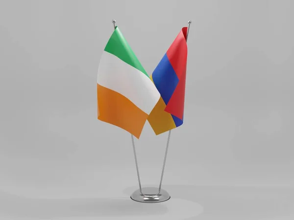 Armenia Irlanda Bandiere Cooperazione Sfondo Bianco Render — Foto Stock