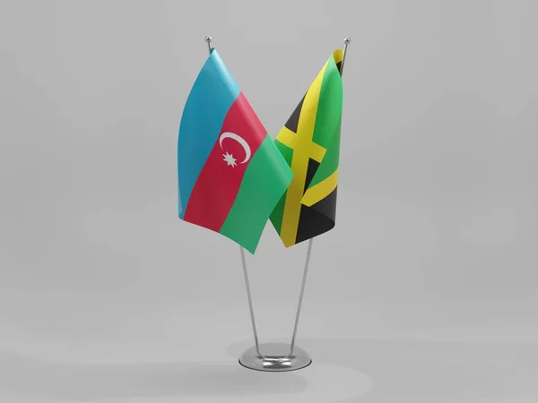 Jamaïque Drapeaux Coopération Azerbaïdjan Fond Blanc Render — Photo