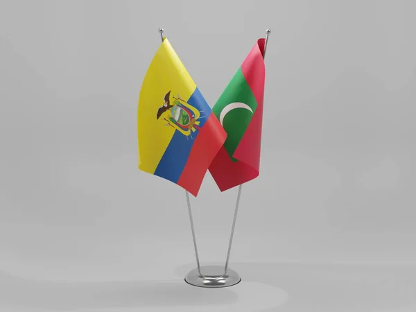 Maldives Drapeaux Coopération Équateur Fond Blanc Render — Photo