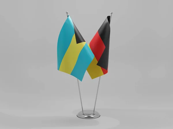 ドイツ バハマ協力旗 白背景 3Dレンダリング — ストック写真