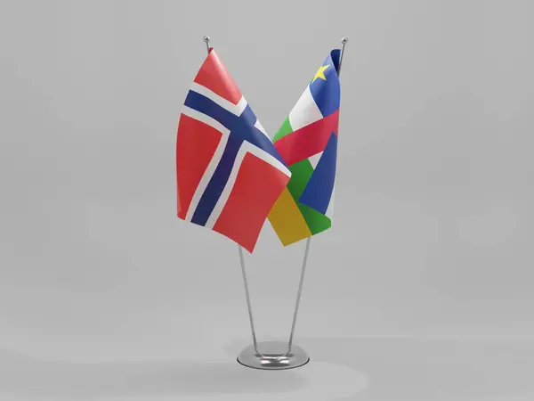 Flagi Współpracy Republika Środkowoafrykańska Norwegia Białe Tło Render — Zdjęcie stockowe