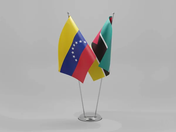 Mosambik Venezuela Vlajky Spolupráce Bílé Pozadí Vykreslování — Stock fotografie