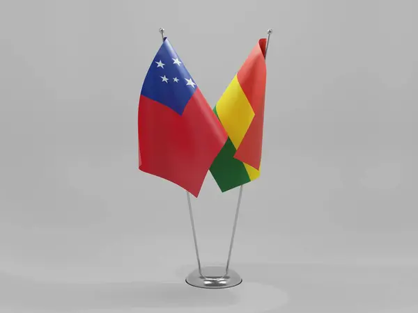 Βολιβία Σημαίες Συνεργασίας Σαμόα Λευκό Φόντο Render — Φωτογραφία Αρχείου