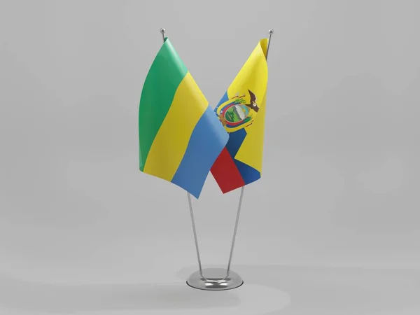 Ekvádor Vlajky Spolupráce Gabonu Bílé Pozadí Vykreslování — Stock fotografie