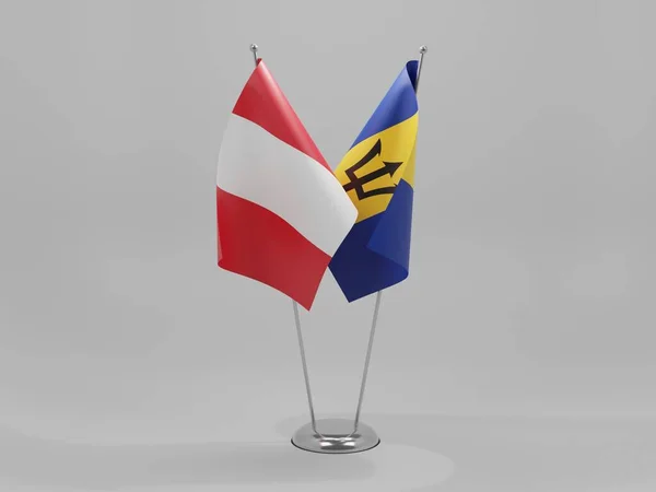 Barbados Peru Şbirliği Bayrakları Beyaz Arkaplan Render — Stok fotoğraf