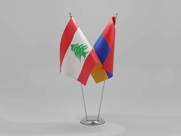 Armenia Lebanon Cooperation Flags White Background Render — Stock Photo, Image