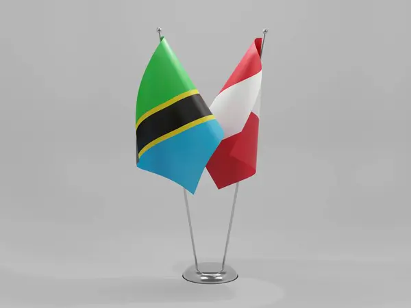 Περού Τανζανία Σημαίες Συνεργασίας Λευκό Φόντο Render — Φωτογραφία Αρχείου