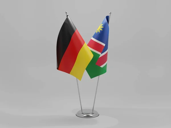 Namibia Deutschland Kooperationsfahnen Weißer Hintergrund Render — Stockfoto