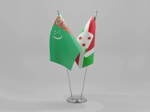 Burundi Turkmenistan Cooperation Flags White Background Render — 스톡 사진