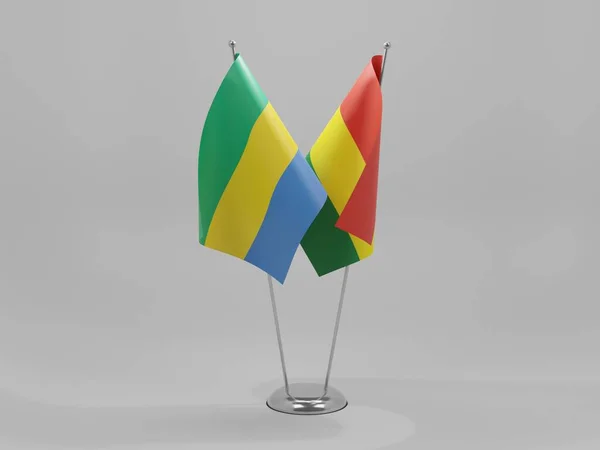 Bolivie Drapeaux Coopération Gabon Fond Blanc Render — Photo