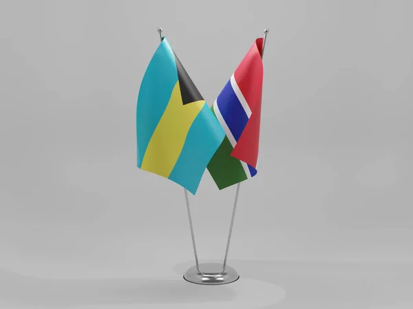 Gambia Bahamas Cooperation Flags White Background Render — Stock Photo, Image