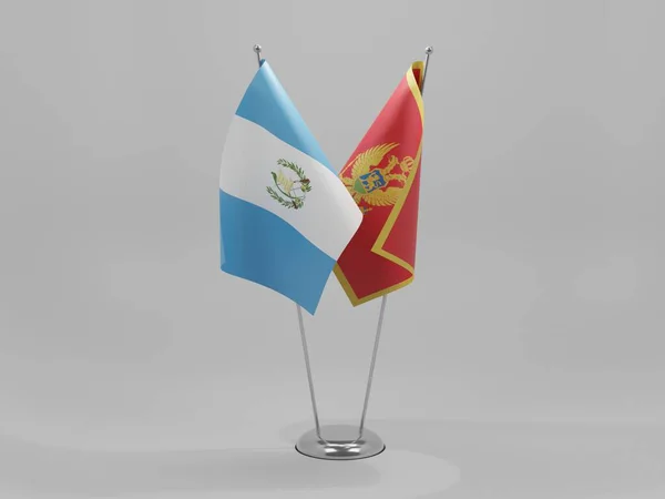 Montenegro Guatemala Kooperationsfahnen Weißer Hintergrund Render — Stockfoto