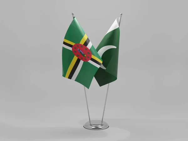 Pakistan Drapeaux Coopération Dominique Fond Blanc Render — Photo