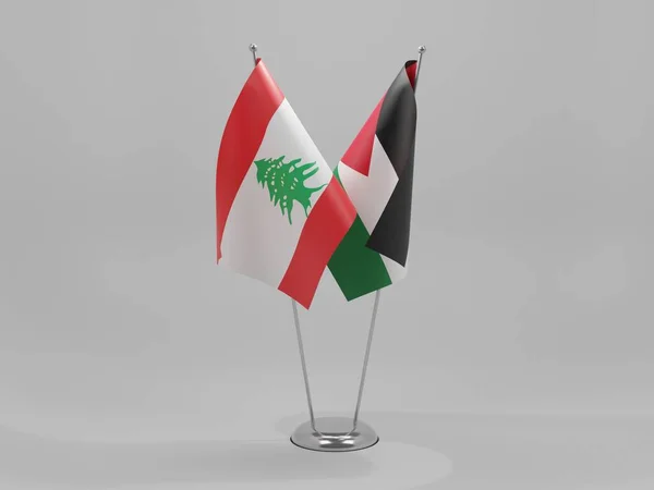 ヨルダン レバノン協力旗 白い背景 3Dレンダリング — ストック写真